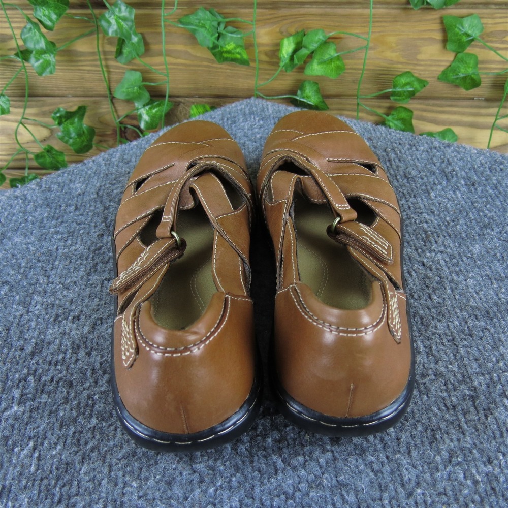 Clarks Women Ashland Spin Q Flat Brown Leather Sz‎ 6 Medium Gently Used 2025 - Picture 4 of 6